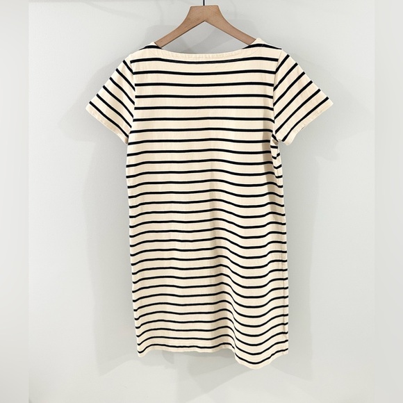 J. Crew Short Sleeve Nautical Stripe Shirt Dress Beige Size Medium - Picture 5 of 5